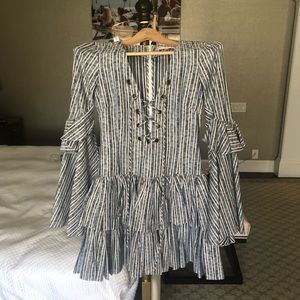 Caroline Constas Anastasia poplin lace up dress
